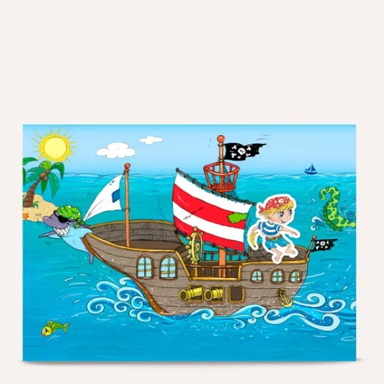 Matrica gyűjtő album, kalózhajóval