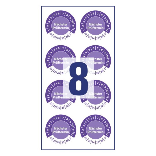 Plakettek "Nächster Prüftermin", Vinyl 6988-2022 Ø 30 mm