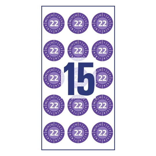 Plakettek évszámmal - NoPeel 6945-2022 Ø 20 mm