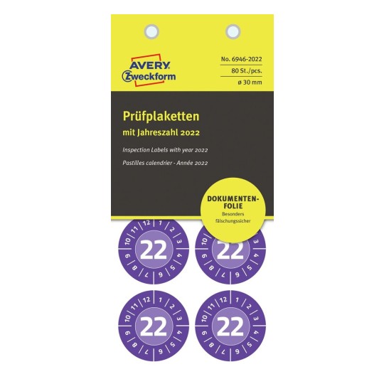 Plakettek évszámmal - NoPeel 6946-2022