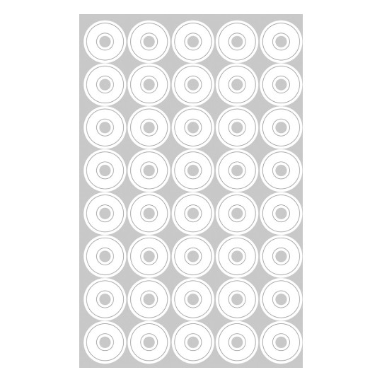 Egyedi ívet ábrázoló kép, cikk: 3027, lyukerősítő gyűrűk, méret: ⌀ 13 mm, 40 matrica/ív