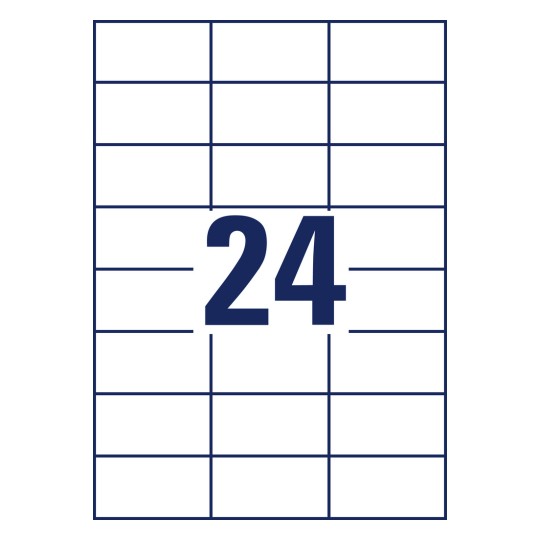 Stancil rajz egyedi ív A4, Cikk: 3474, Univerzális címkék, Méret: 70 x 37 mm, 24 címke/ív