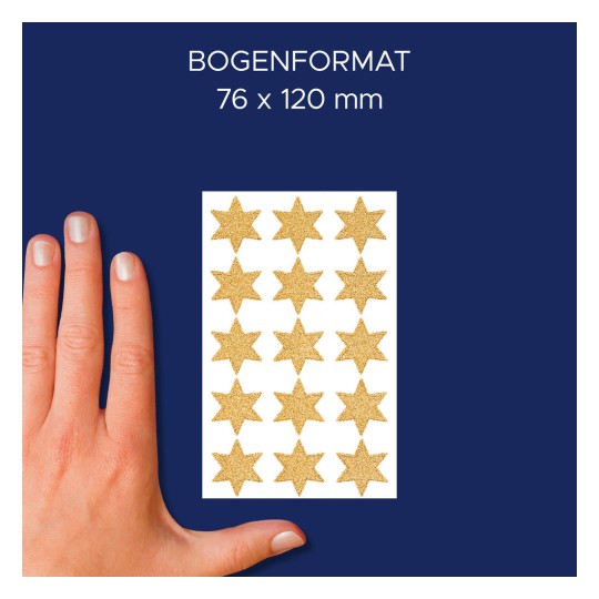Méretösszehasonlítás kézzel, cikkszám: 4112, egy ív karácsonyi matrica, méret: 85 x 160 mm, szín: arany?