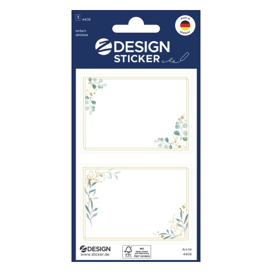 Csomagolás képe: Z-Design, Cikkszám: 4408, Címkézhető matricák, 85 x 160 mm, Kis csomag, 6 matrica / 3 ív.