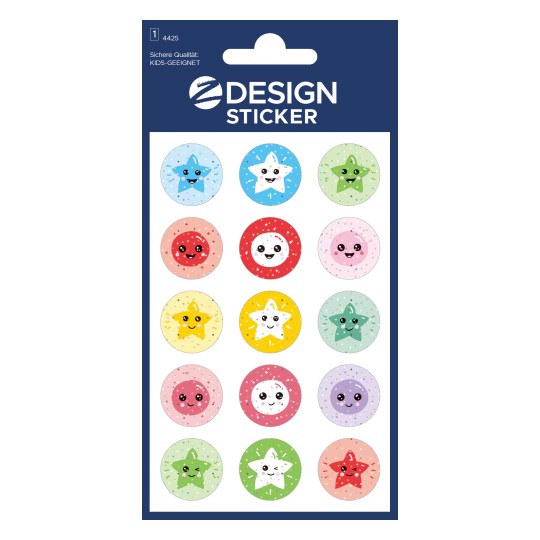 Csomagolási kép: Z-Design, Cikkszám: 4425, Csillogó matrica, 85 x 160 mm, Kis csomag, 15 matrica / 1 ív