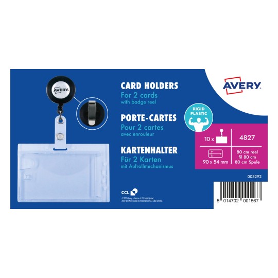 Termékkép: Avery Zweckform, Cikk: 4827, Kétszeres kemény dobozos névjegykártya, 54 x 90 mm, 10 darab.
