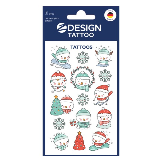 Csomagolás képe: Z-Design, Cikkszám: 54152, Tetováló fólia, 85 x 160 mm, Kis csomagolás, 15 tetoválás / 1 ív.