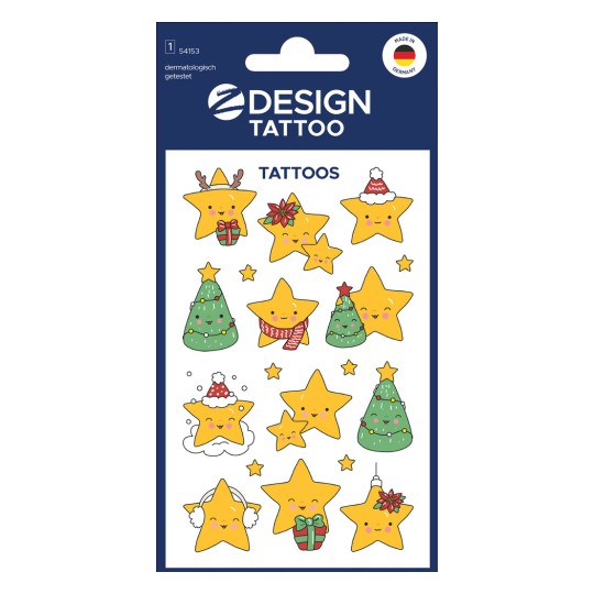 Csomagoláskép: Z-Design, Cikk: 54153, Tetováló fólia, 85 x 160 mm, Kis csomag, 12 tetoválás / 1 ív
