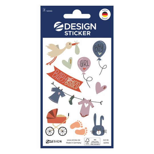 Csomagolás képe: Z-Design, Cikk: 56946, Deko matrica, 85 x 160 mm, Kis csomagolás, 30 matrica / 3 ív