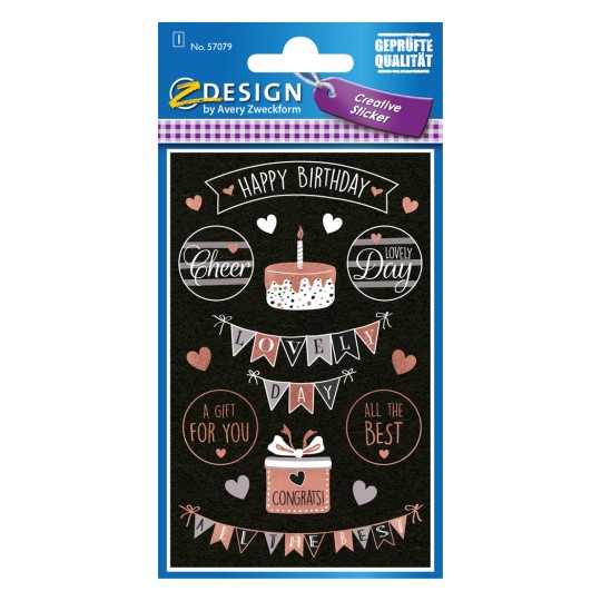 Csomagolás képe: Z-Design, cikk: 57079, Dekor matrica, 85 x 160 mm, Kis csomagolás, 18 matrica / 1 ív