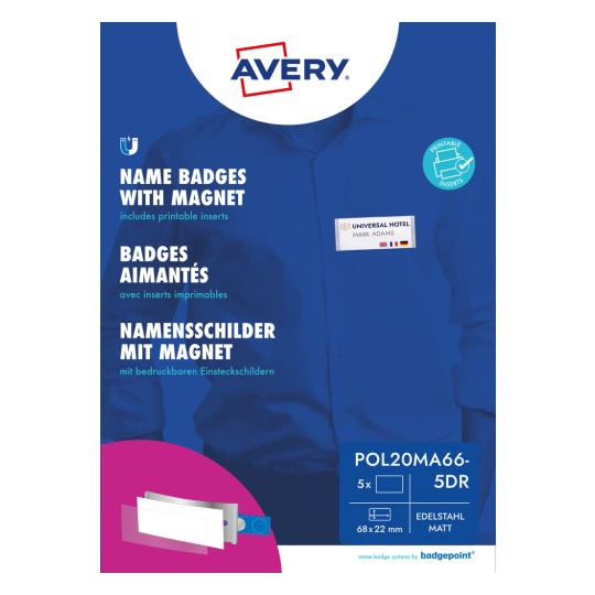 Csomagoláskép: Avery Zweckform, Cikk: POL20MA66-5DR, Méret: 68 x 22 mm, Nyomtatásra alkalmas: Színes lézer, Fekete-fehér lézer, Tintasugaras, Tartalom: 5 tábla / 24 betűzőtábla / 1 ív, /ív?