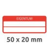 6925 4004182069257 Eigentums-Etikett Schachbrett rot 2 Felder 2 part