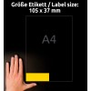 A kép egy kéz mellett méret specifikációt mutat, ami a 105 x 37 mm-es méreteket jelzi, a „A4” kiemelten jelenik meg.