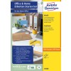 Csomagolási kép: Avery Zweckform univerzális címkék, tartósan tapadó, Cikk: 49300, Méret: 210 x 297 mm, Nyomtatási alkalmasság: tintasugaras, fekete-fehér lézer, színes lézer, Tartalom: 180 címke / 15 lap, 12 címke/lap.