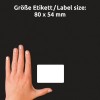 Méretösszehasonlítás kézzel, Cikkszám: 51065, egy lap névcímke, Méret: 80 x 54 mm, Szín: Fehér?