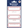 Csomagoláskép: Z-Design, Cikk: 59187, Háztartási címkék, 85 x 160 mm, Kis csomagolás, 15 matrica / 3 ív.