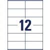 Kivágási rajz egyedi ív A4, Cikk: 6175-65, univerzális címkék, Méret: 105 x 48 mm, 12 címke/ív