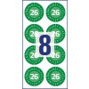 Ábra Egylapos, Cikkszám: 6944-2026, Ellenőrző matricák, Méret: ⌀ 30 mm, 8 ellenőrző matrica/ív