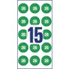 Kép egyedi ív, cikkszám: 6945-2026, vizsgálati címkék, formátum: ⌀ 20 mm, 15 vizsgálati címke/ív?