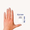 Méret-összehasonlítás kézzel, Cikkszám: 74178, egy lap öntapadó csík, Méret: 25,4 x 38,1 mm, Szín: Ezüst?
