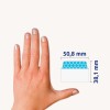 Méretösszehasonlítás kézzel, Cikkszám: 74774, egy ív öntapadós csík, Méret: 50,8 x 38,1 mm, Szín: kék, zöld, rózsaszín.