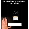 Képméret-összehasonlítás kézzel, cikkszám: AS0722470, egy ív tekercs-címke, méret: 38 x 190 mm, szín: fehér?