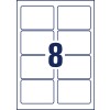 Stancolási rajz egyes ív A4, Cikk: C6081-10, Fényes címkék, Méret: 88,9 x 63,5 mm, 8 címke/ív.