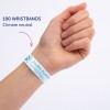 A képen egy olyan személy keze látható, amelyen egy karszalag van, amin az olvasható: '100 WRISTBANDS Climate neutral', és 'JULIEN PLATTER MARKETING' van rányomtatva.