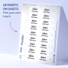Egy A4-es lap, amely 18 betétet tartalmaz 'Paul Meyer' névvel és 'Avery' logóval.