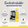 A képen az Avery Zweckform dosszié betétlapjainak termékcsomagolása látható, három "MEETINGS", "BUDGETS" és "MARKETING" feliratú dossziéval. Kiemeli a praktikus mikroperforációt, az online tervezőeszközöket és a felelősen kezelt erdőkből származó fenntartható papírt.
