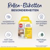 A képen egy Avery Zweckform tekercses címkék termékcsomagja látható, amely kiemeli a Dymo Labelwriter kompatibilitást, a pénz-visszafizetési garanciát, a megfizethető árú márkaminőséget és a fenntartható papírt.