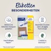 A kép az Avery Zweckform ultra grip címkék csomagolását mutatja be, amelyen információk találhatók az egyszerű tervezésről, a zökkenőmentes nyomtatásról, a fenntartható papírról, és arról, hogy Németországban készült.