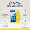 A képen az 'Ultragrip' nevű, Avery által készített termék látható, amely részleteket tartalmaz a címkék használhatóságáról, beleértve a 100%-os láthatóságot, a nyomtatókkal való kompatibilitást és a környezetbarát papírt. Különböző részeket jelenít meg a címkék készítéséről és az alkalmazott nyomtatási technológiáról.