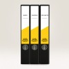 The image features three black binders with labels in German: 'BÜRO', 'KUNDEN', and 'PROJEKTE'. Each binder has a white background with a yellow design and the brand name 'AVERY Zweckform'.
