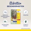 A képen az Avery Zweckform egyik terméke látható, amely átlátszó címkéket mutat be. Kiemeli az olyan jellemzőket, mint az egyszerű tervezés a címke tervező segítségével, vízállóság, és hogy klímasemleges, valamint a megjegyzés, hogy Németországban készült.