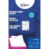Avery összecsukható névkitűző csomagolás, amelyen egy nyakpántos jelvény látható kék ingen?