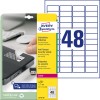 Csomagképek címkearccal: Avery Zweckform biztonsági címkék, Cikk: L6113-20, Formátum: 45,7 x 21,2 mm, Nyomtatási alkalmasság: fekete-fehér lézer, színes lézer, Tartalom: 960 címke / 20 ív, 48 címke/ív?