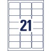 A4 kivágási rajz egyedi ív, Cikkszám: L7060-20, időjárásálló fóliacímkék, Méret: 63,5 x 38,1 mm, 21 címke/ív