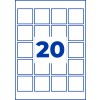 20 darab kék kontúrral körülrajzolt négyzetből álló rács, középen egy nagy kék 20-as számmal?