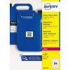Kék műanyag kannák QR-címkével és Avery nagy teherbírású címkékkel ellátott csomagolószalag?