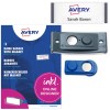 Csomagolási kép címkerettel: Avery Zweckform, Cikk: POL30MA02-5DR, mágneses névtáblák, Méret: 70 x 30 mm, Nyomtatásra alkalmas: színes lézer, fekete-fehér lézer, tintasugaras, Tartalom: 5 tábla / 18 betét tábla / 1 ív, 18 kártya/ív?