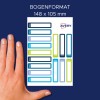 Kézi méretösszehasonlítás, Cikk: RESMI30G, egy ív címke tollak megjelölésére, Méret: 10 x 50 mm, Szín: ?